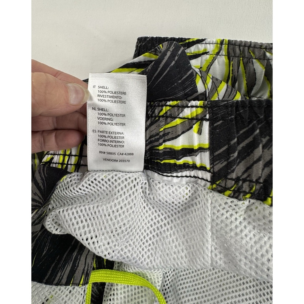 Island Passport Men's 4XL Swim Trunks White/Black/Yellow Tropical Floral Lined - Picture 5 of 10